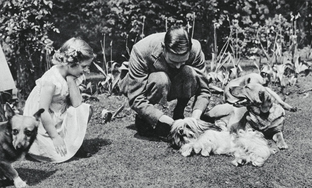 Detail of King George VI and Princess Margaret Rose by Michael Chance