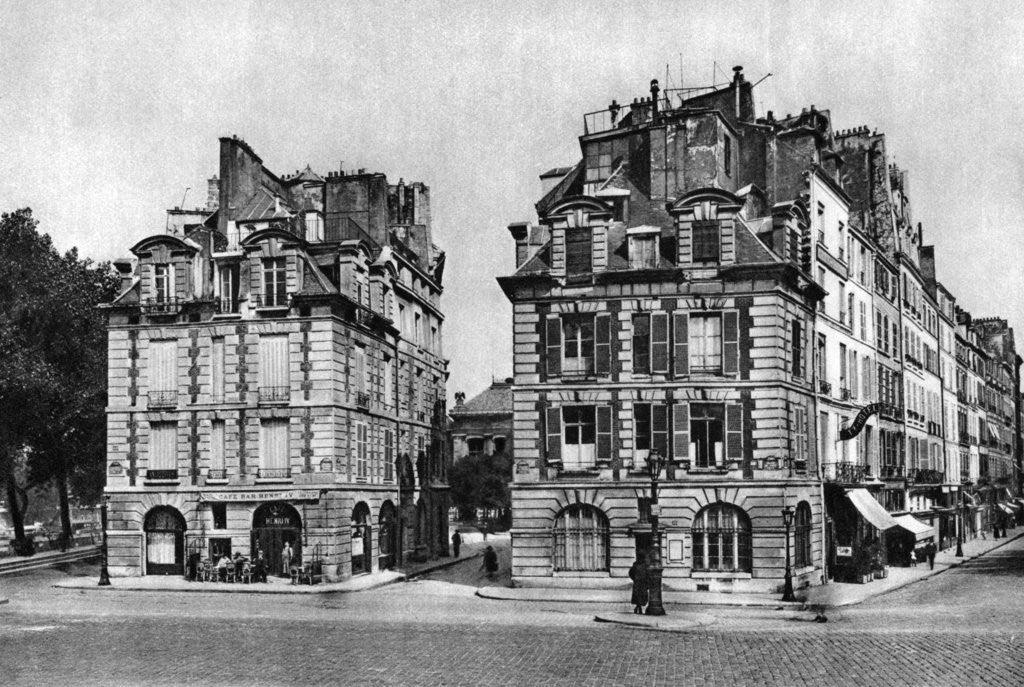 Detail of Old houses of the Louis XIII period, facing the Pont Neuf, Paris by Ernest Flammarion