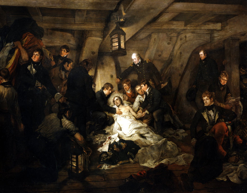 Detail of The death of Admiral Lord Nelson by Arthur William Devis