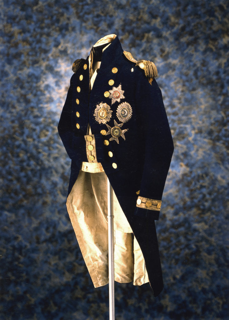 Detail of The uniform Admiral Lord Nelson wore when he was killed at the Battle of Trafalgar by Anonymous