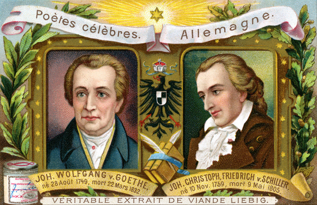 Detail of Johann Wolfgang von Goethe and Johann Christoph Friedrich von Schiller by Anonymous