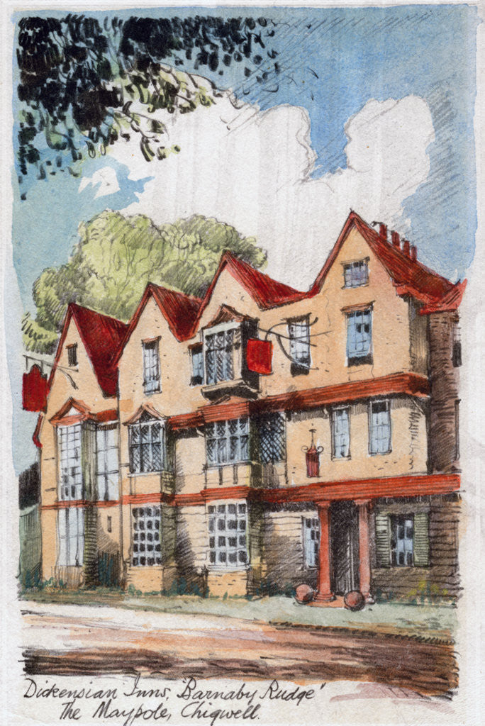 Detail of Dickensian Inns, Barnaby Rudge, the Maypole, Chigwell by Anonymous