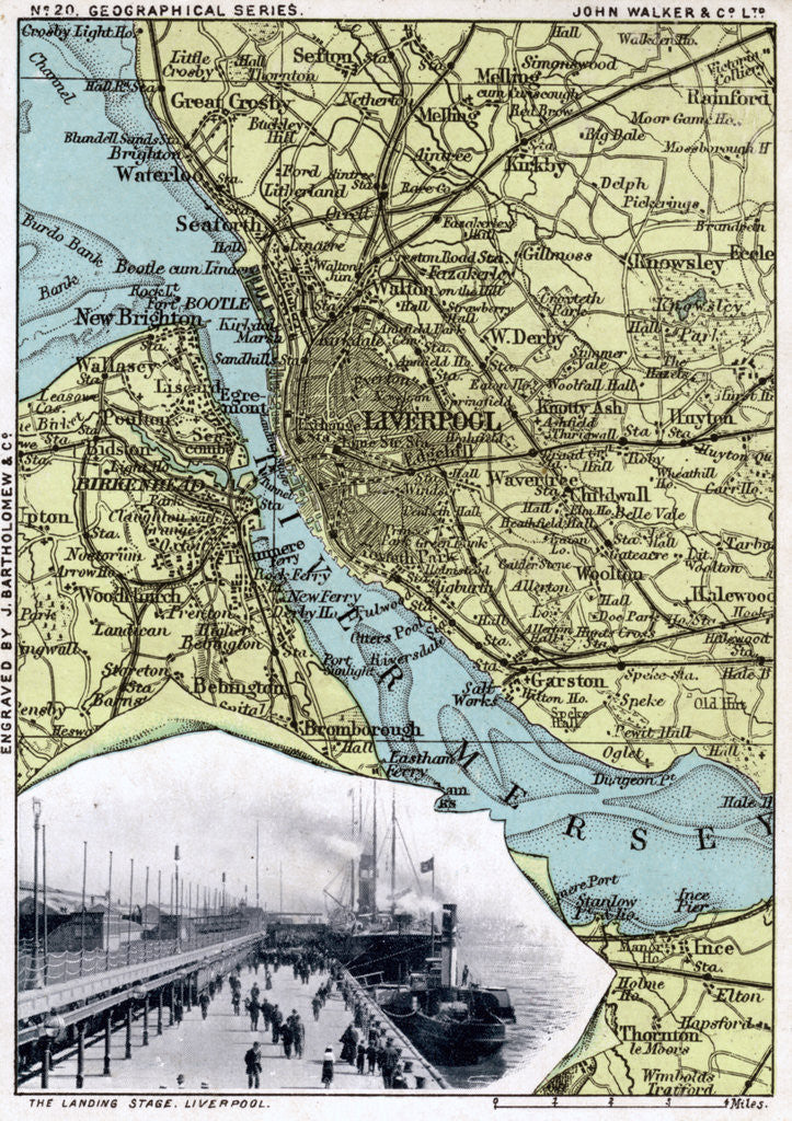 Detail of Map of Liverpool, Merseyside by John Walker