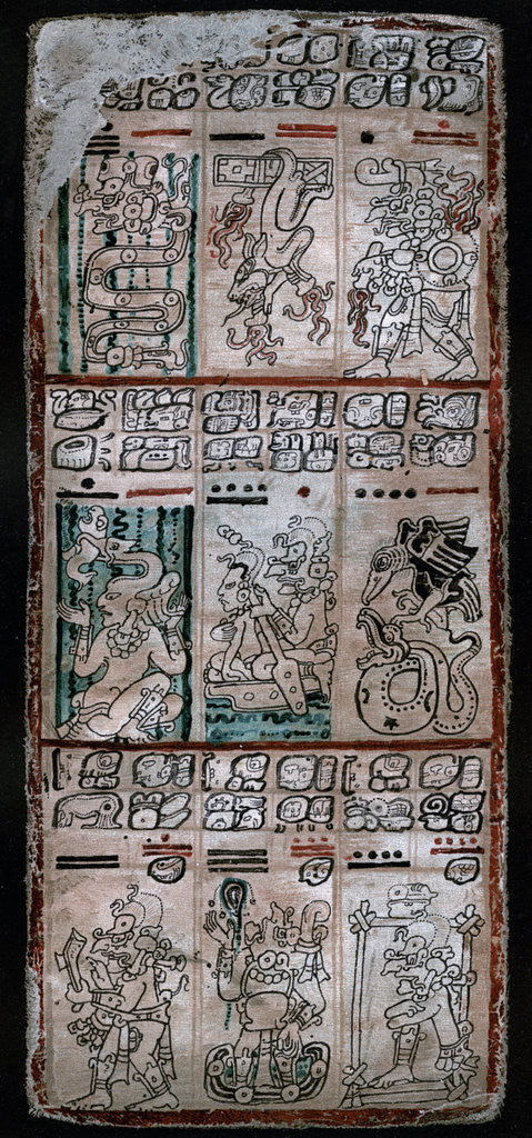 Detail of A page from the Dresden codex, Maya manuscript by Anonymous