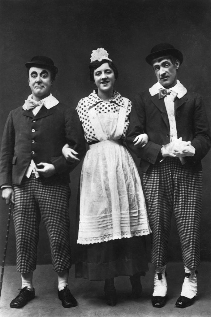 Detail of George Robey, Violet Loraine and Alfred Lester, music hall entertainers by Wrather & Buys