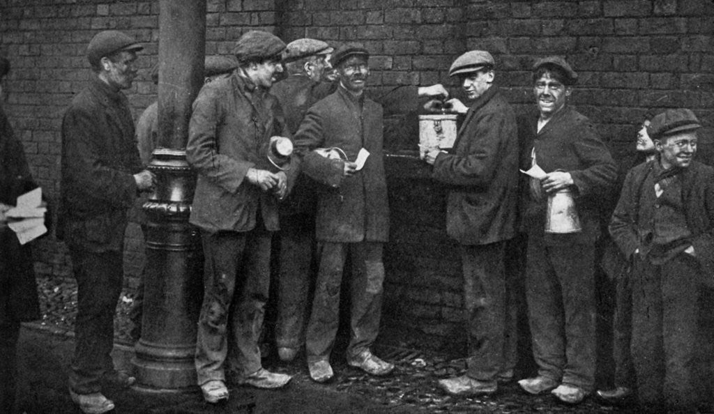 Detail of Balloting for the coal strike, Wheatsheaf Colliery, Pendlebury, January 1912 by Topical Press Agency