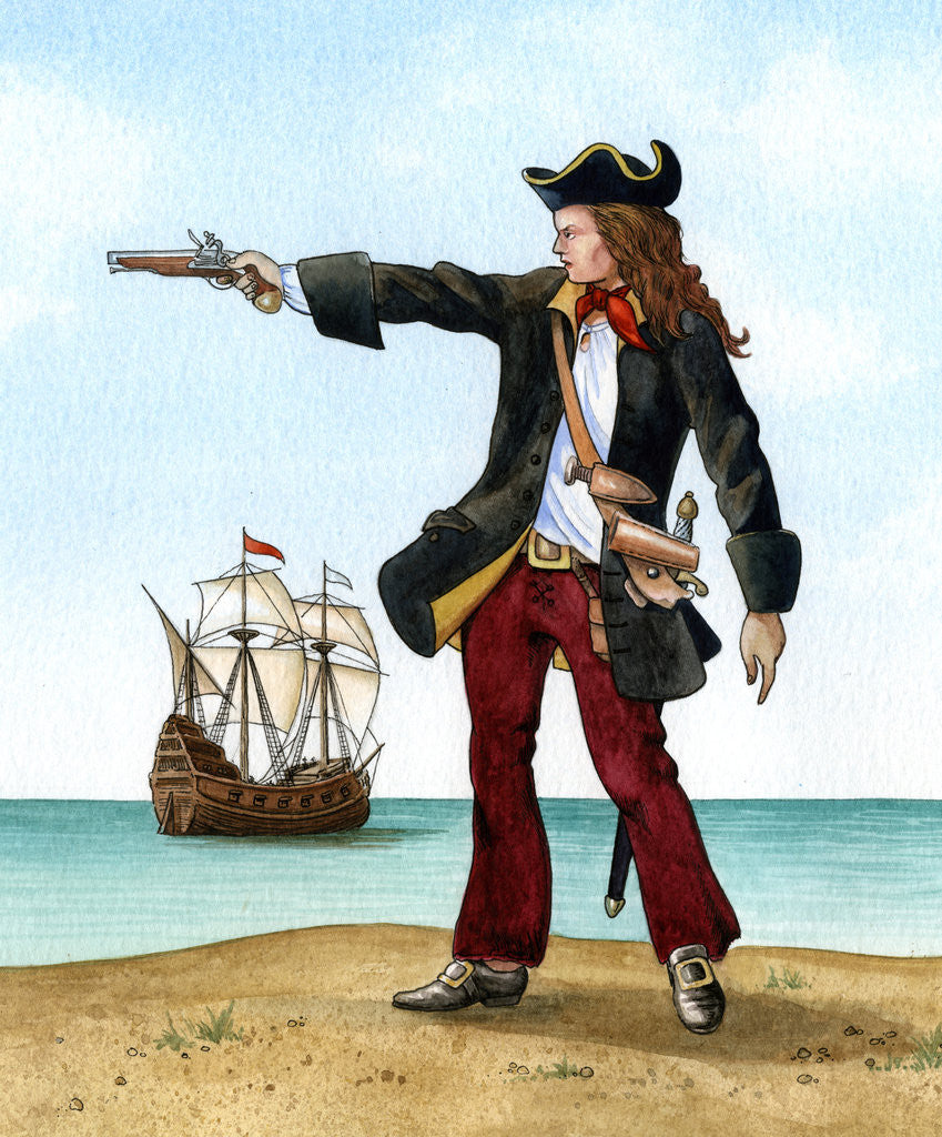 Detail of Anne Bonny, c1698, Irish Pirate by Karen Humpage