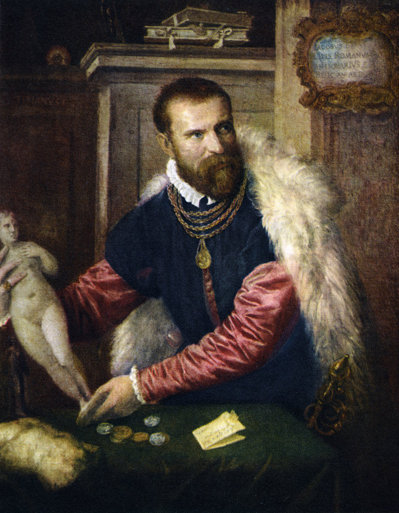 Detail of Jacopo Strada by Titian