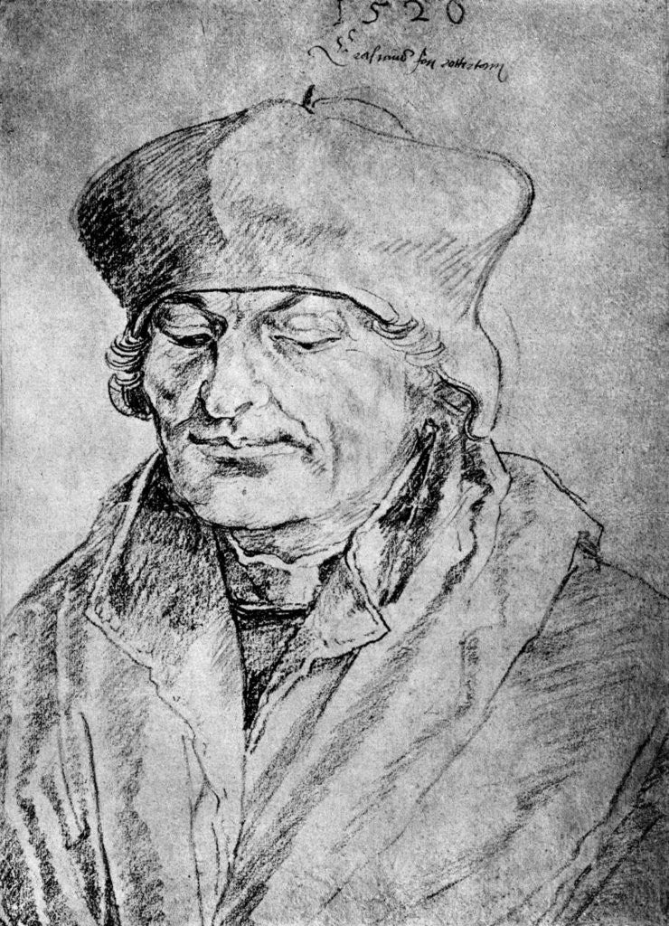 Detail of Desiderius Erasmus by Albrecht Dürer