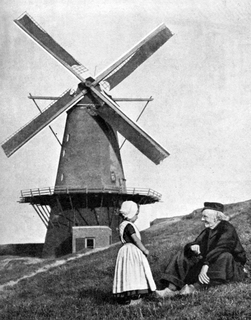 Detail of Traditional Dutch scene with windmill, Holland by Donald McLeish