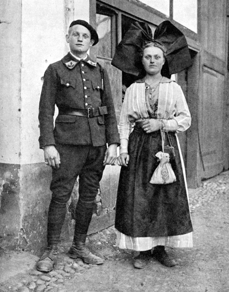 Detail of Couple in traditional dress, Alsace-Lorraine, Rhine by Donald McLeish