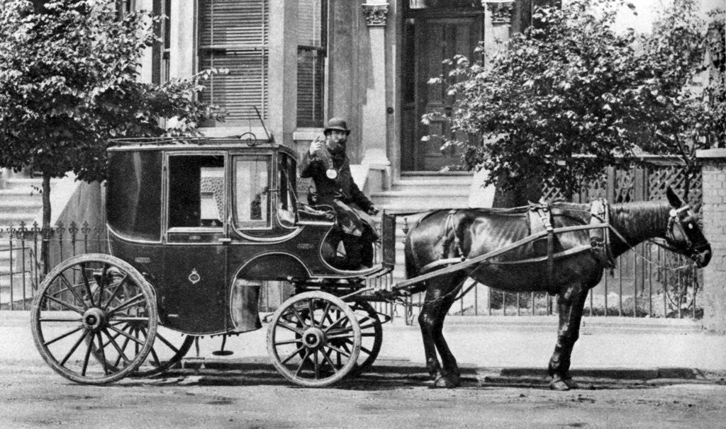 Detail of A horse-drawn carriage, London by Anonymous