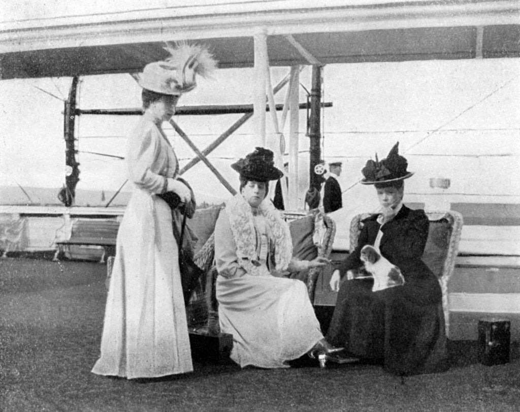 Detail of On board the royal yacht Victoria and Albert III by Queen Alexandra