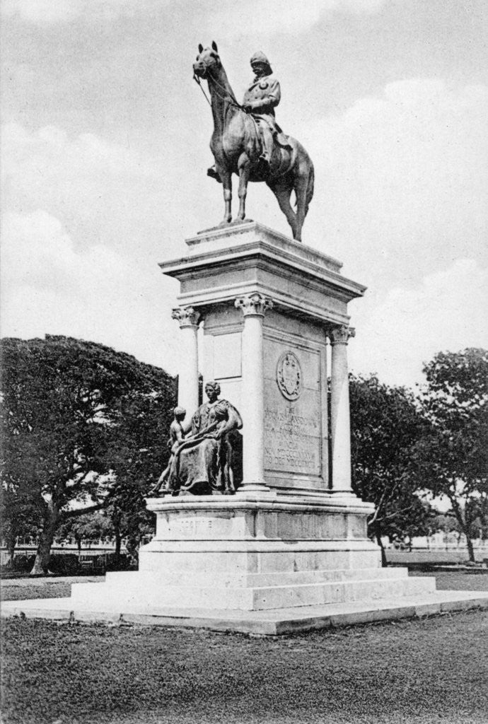 Detail of Lord Lansdowne statue, Red Road, Calcutta, India by Newman