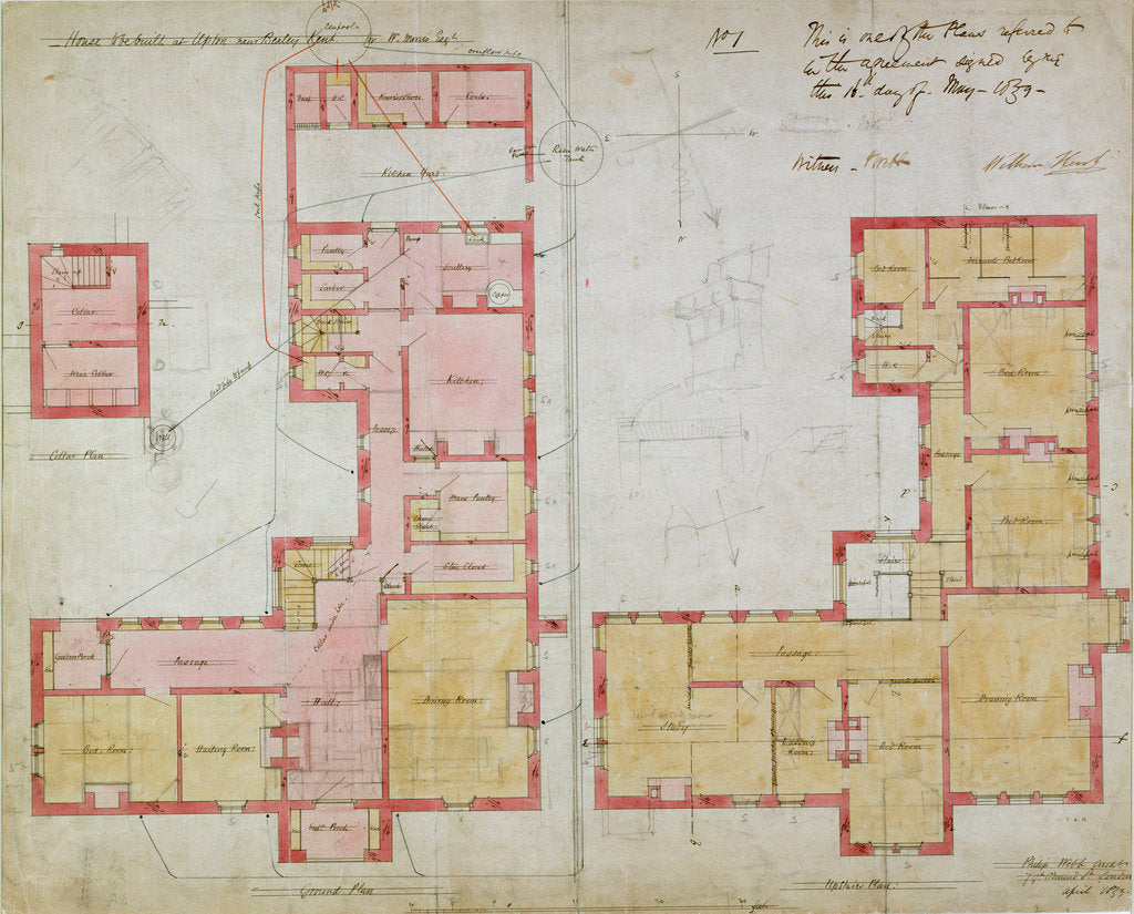 Detail of Plans for the Red House by Philip Webb