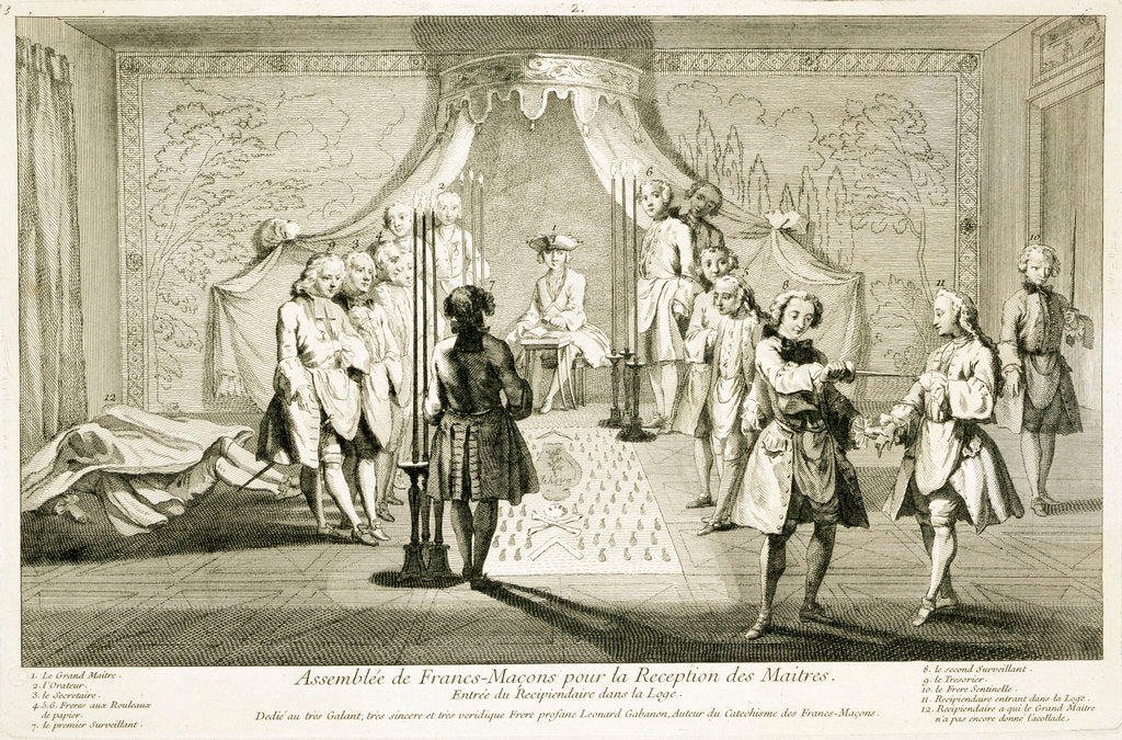 Detail of Assembly of Freemasons for the initiation of a Master by Anonymous