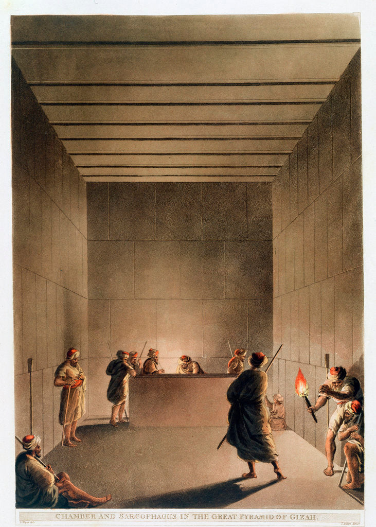 Detail of Chamber and Sarcophagus in the Great Pyramid of Giza by Thomas Milton