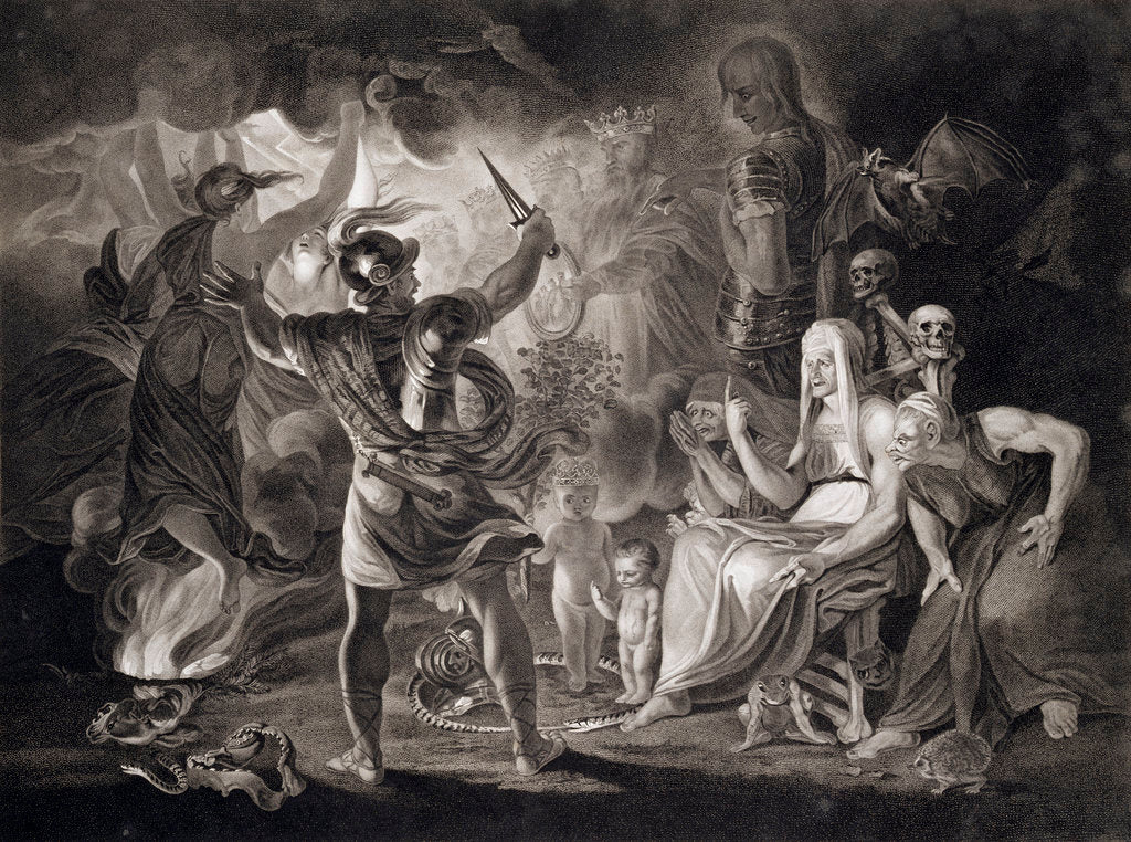 Detail of Macbeth, the three witches and Hecate by John Boydell