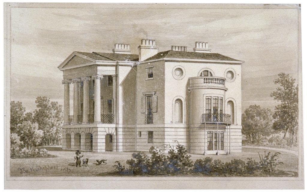 Detail of View of South Villa in Regent's Park, London by Thomas Hosmer Shepherd