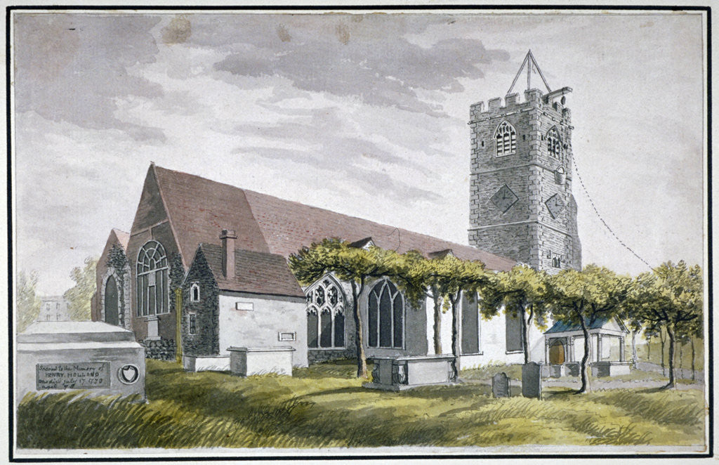 Detail of North-east view of All Saints Church, Fulham, London by Anonymous