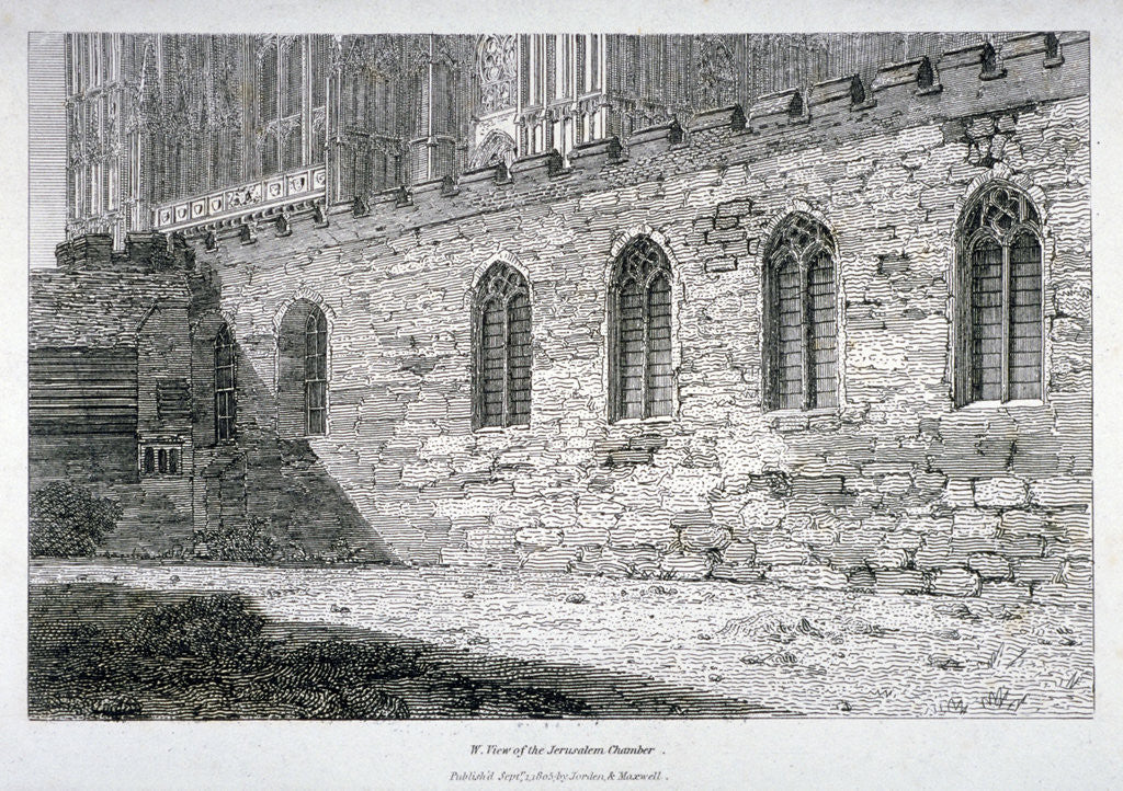 Detail of West view of the Jerusalem Chamber in Westminster Abbey, London by Anonymous