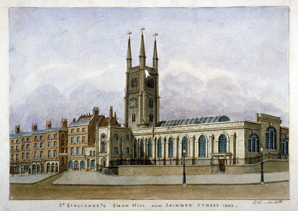 Detail of Church of St Sepulchre, Snow Hill, City of London by Valentine Davis