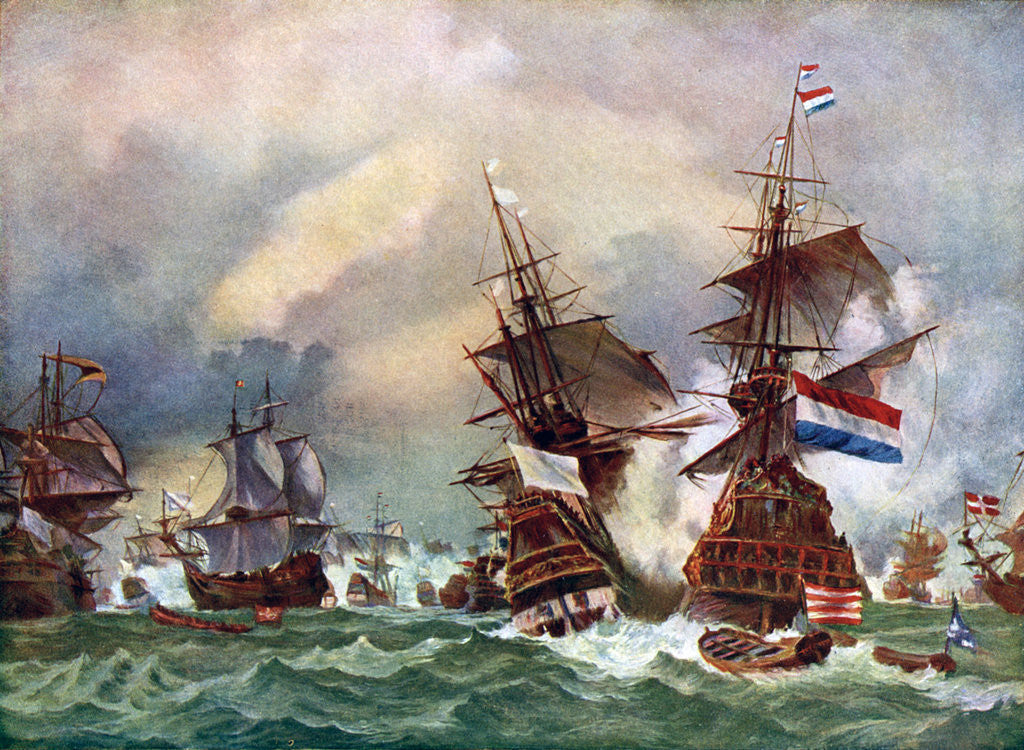 Detail of The Battle of Texel by Eugene Louis Gabriel Isabey