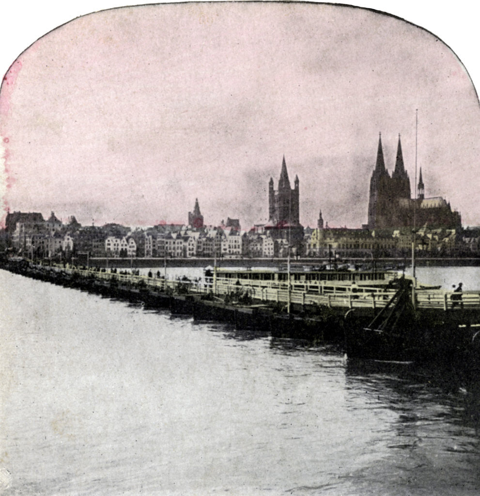 Detail of The Bridge of Boats across the Rhine, Cologne, Germany by Anonymous