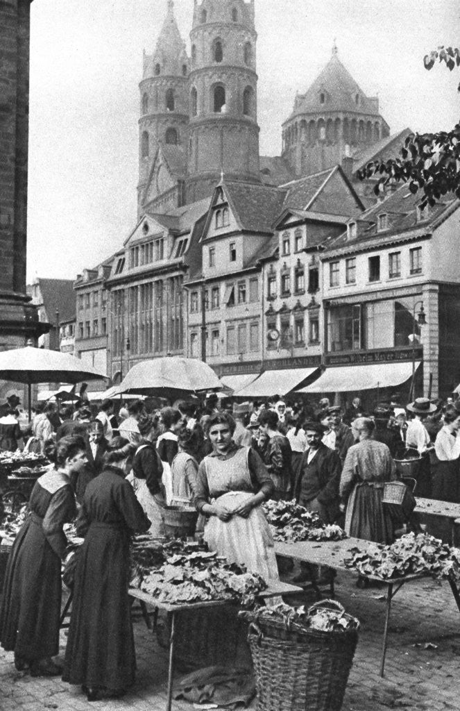 Detail of The market place at Worms Cathedral, Worms, Germany by Donald McLeish