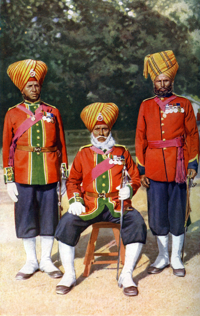 Detail of Officers of the 15th Ludhiana Sikks, Indian army, India by Bourne & Shepherd