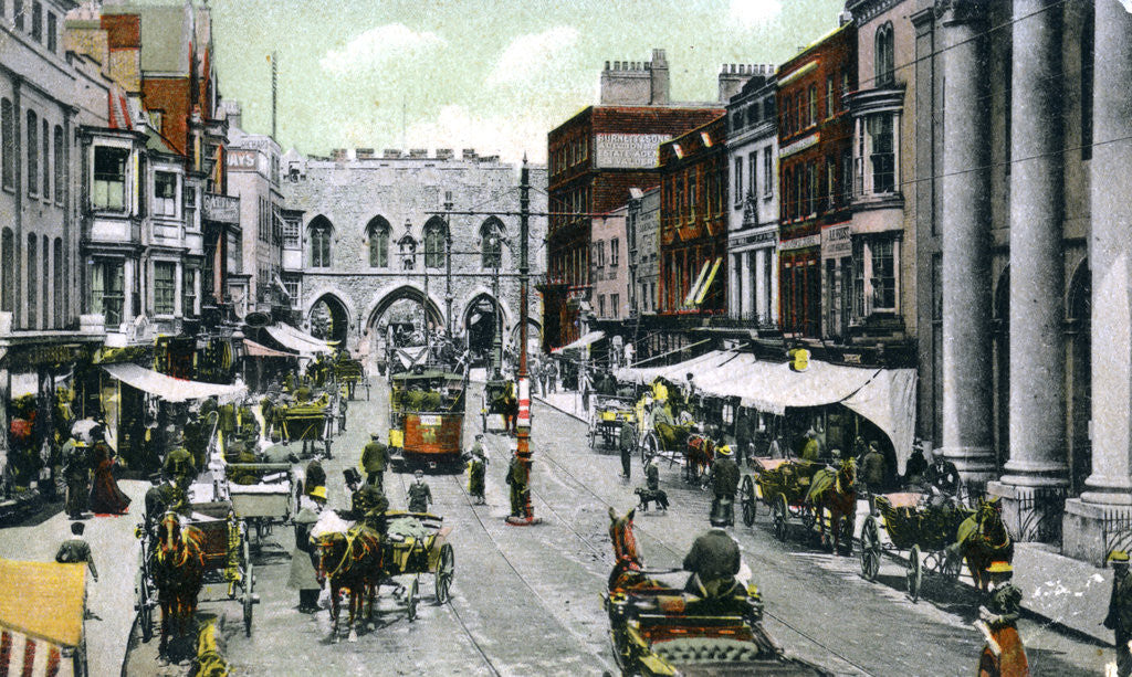 Detail of The High Street, Southampton, Hampshire by FGO Stuart