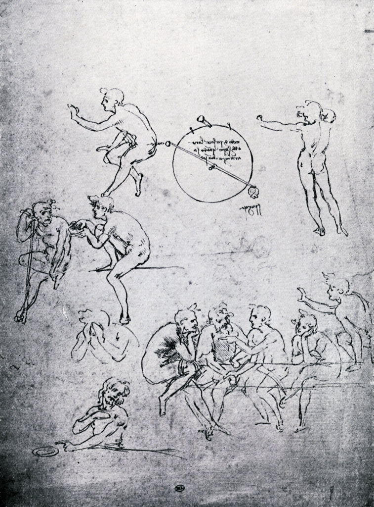 Detail of Studies for 'The Adoration of the Magi' and 'The Last Supper' by Leonardo Da Vinci