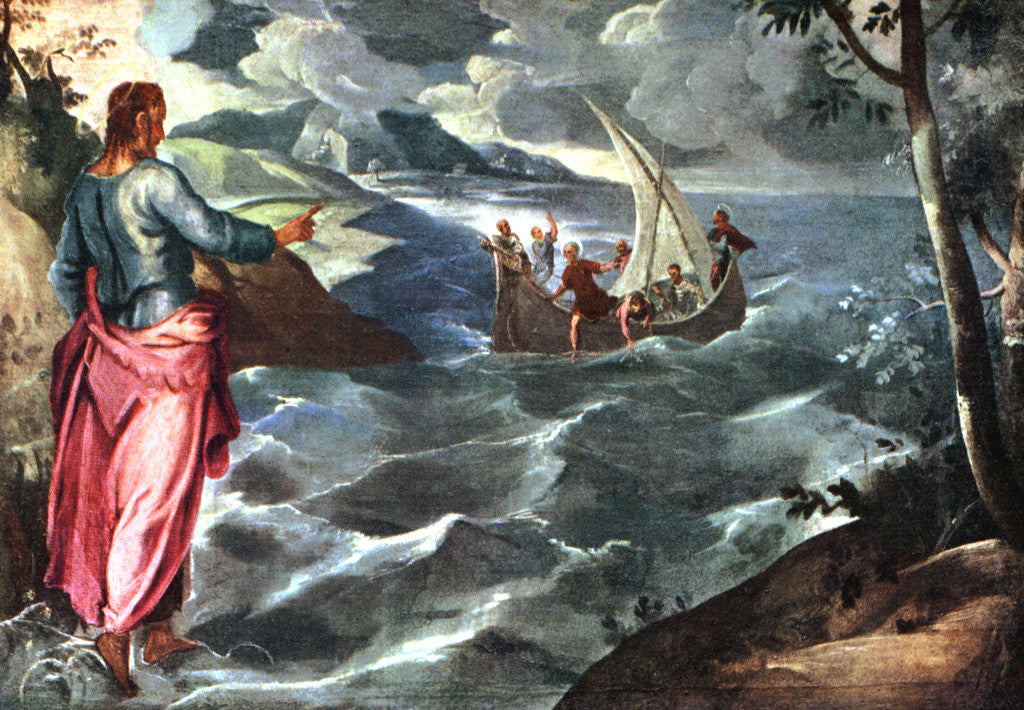 Detail of Christ at the Sea of Galilee by Jacopo Tintoretto