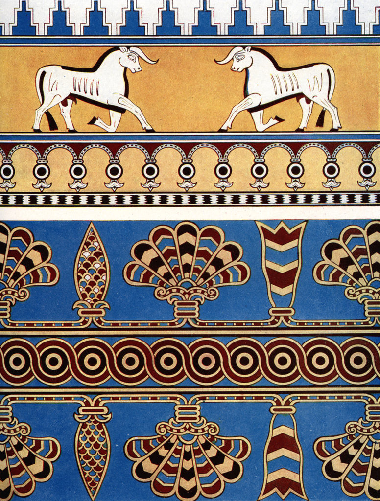 Detail of Assyrian brick and tile design by Anonymous