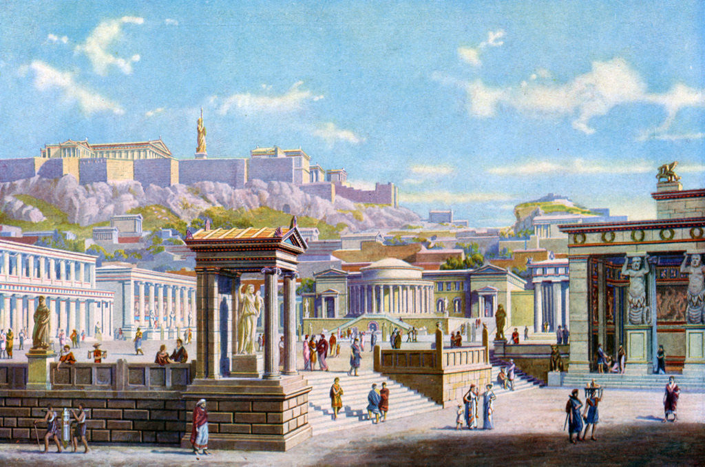 Detail of The agora below the Acropolis, Athens, Greece by Anonymous