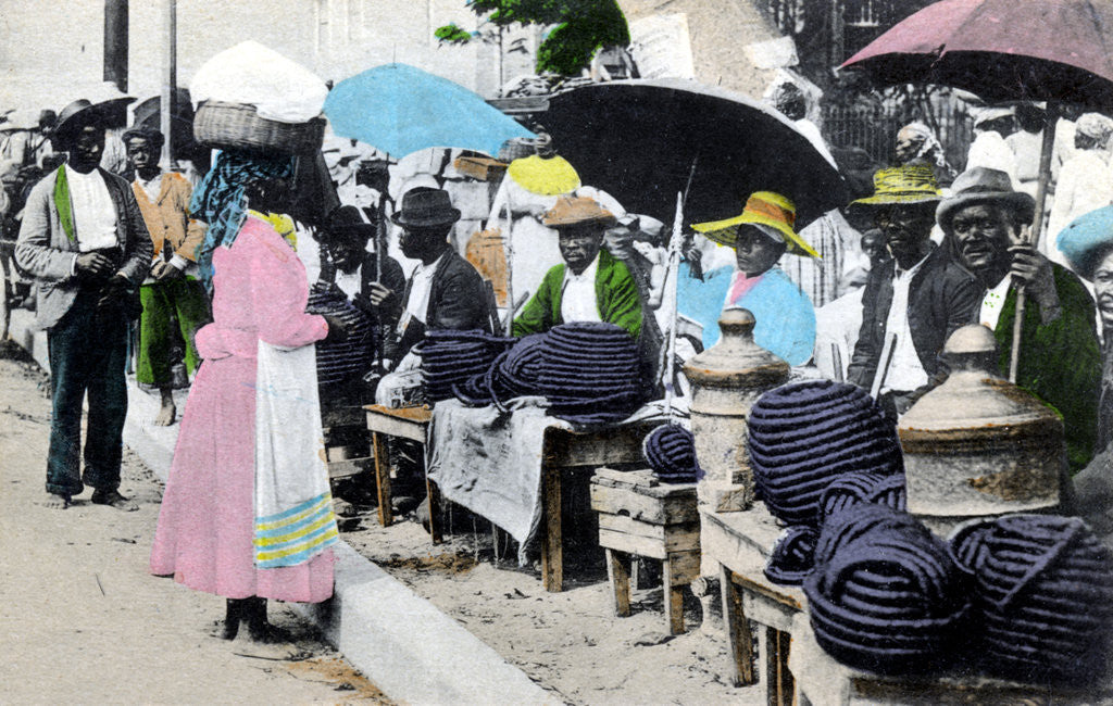 Detail of Rope tobacco sellers, Jamaica by Anonymous