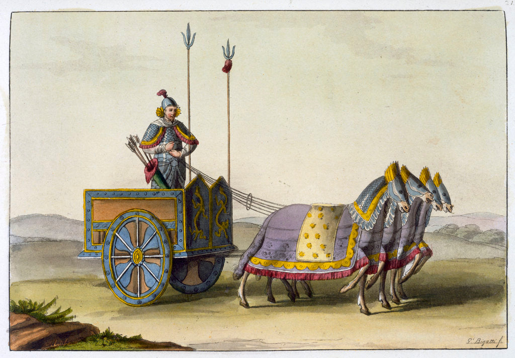 Ancient Chinese war chariot posters & prints by Giovanni Bigatti