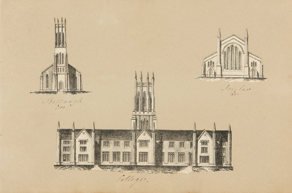 Detail of Small architectural lithographs by Unknown