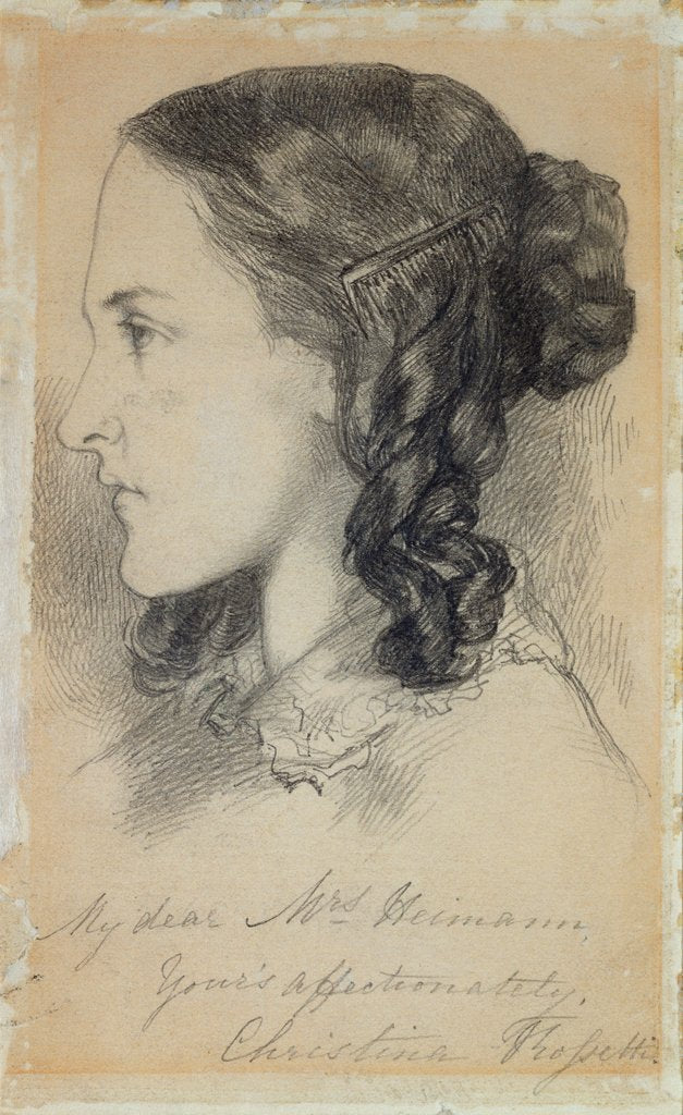 Detail of Christina Rossetti at the age of 16 by Dante Gabriel Rossetti