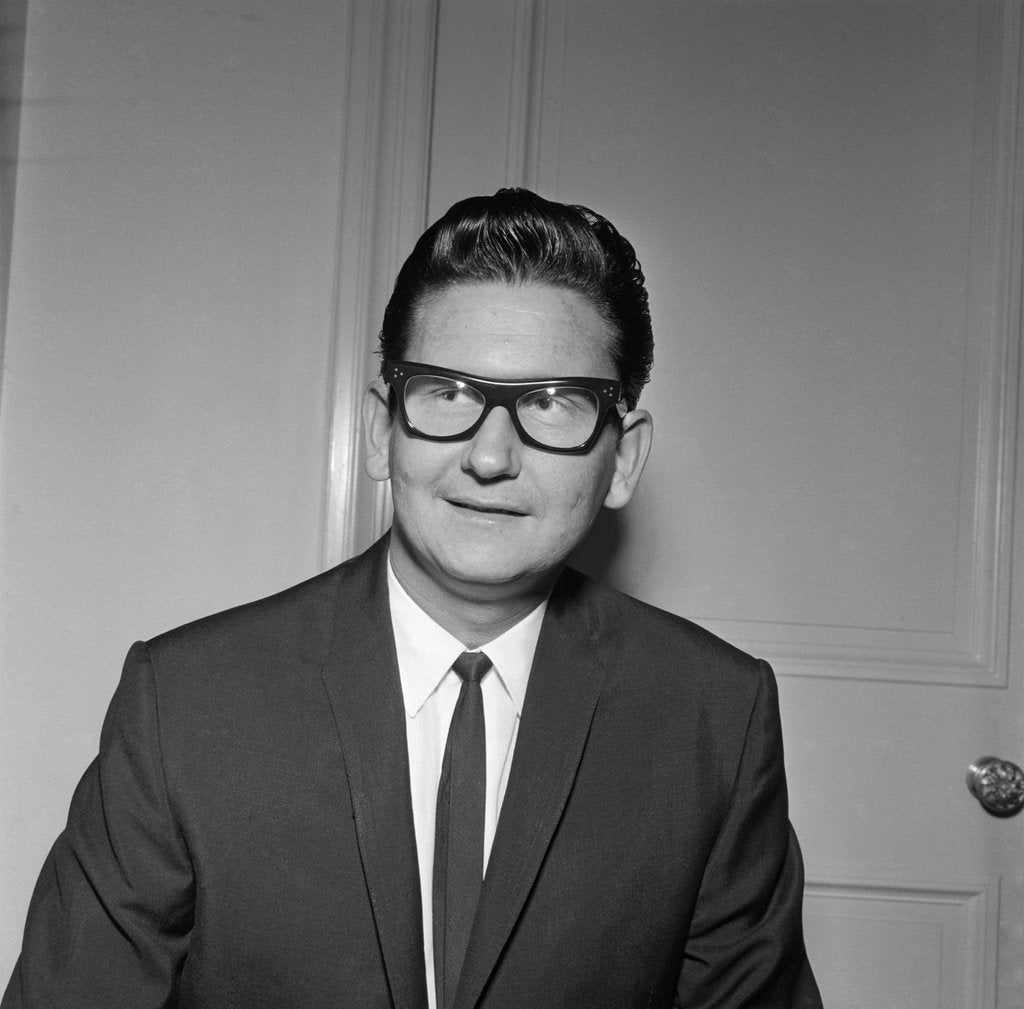 Detail of Roy Orbison with glasses by Harry Hammond