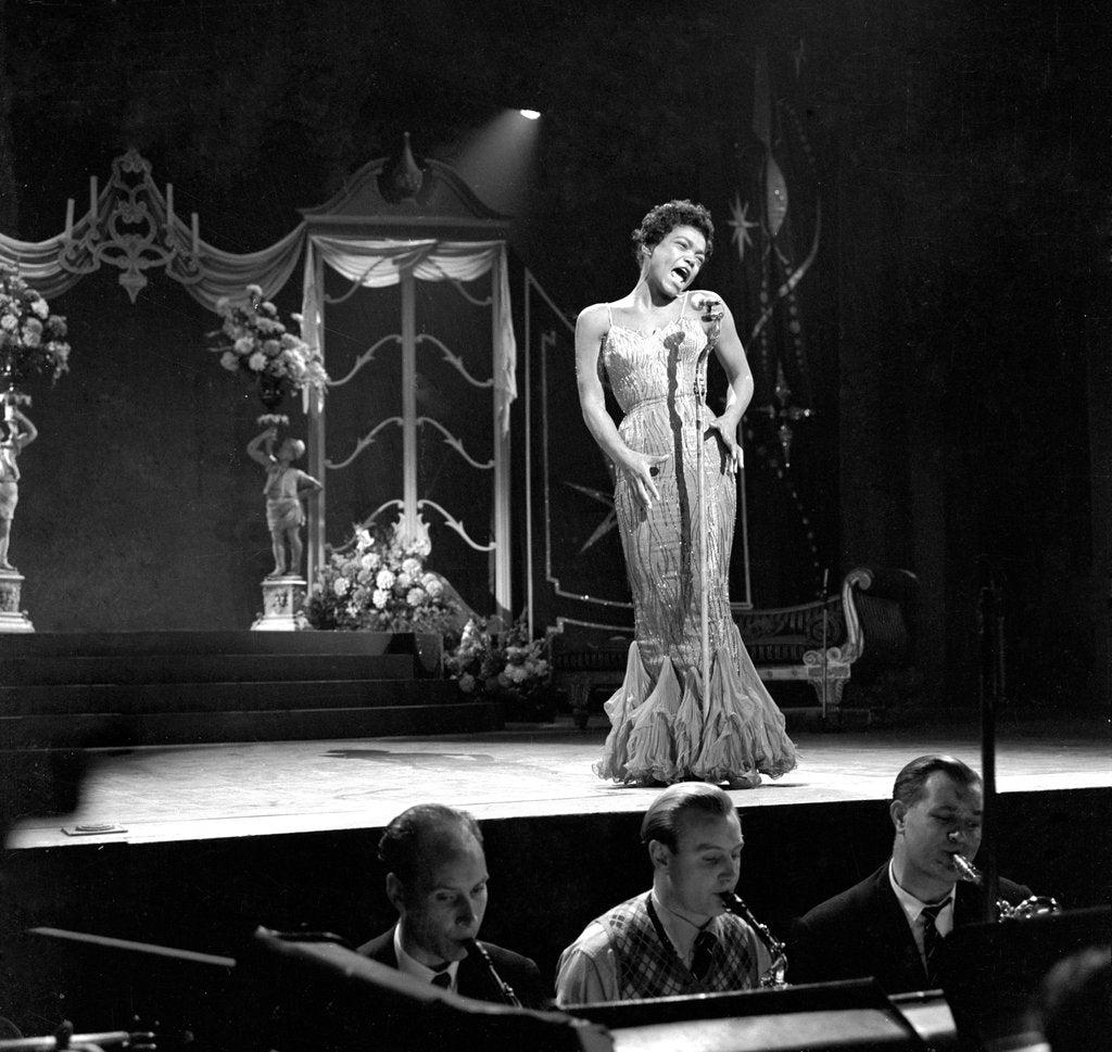 Detail of Eartha Kitt performing at the Palladium by Harry Hammond