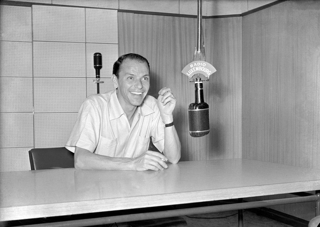 Detail of Frank Sinatra at Radio Luxembourg studios by Harry Hammond