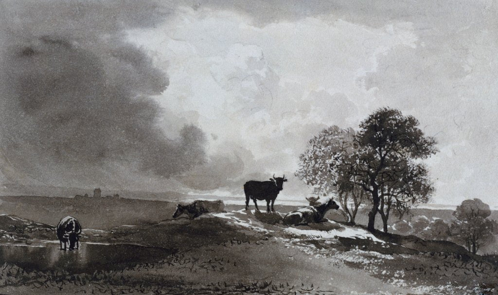 Detail of Landscape with Cattle by John Glover