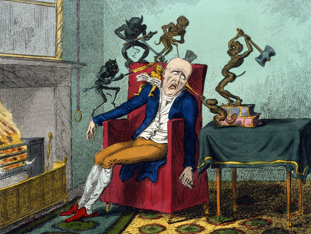 Detail of The Headache by George Cruikshank