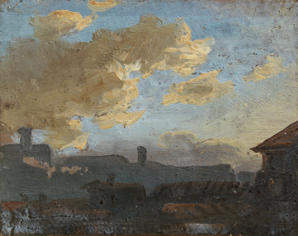 Detail of Landscape with clouds by Benjamin West