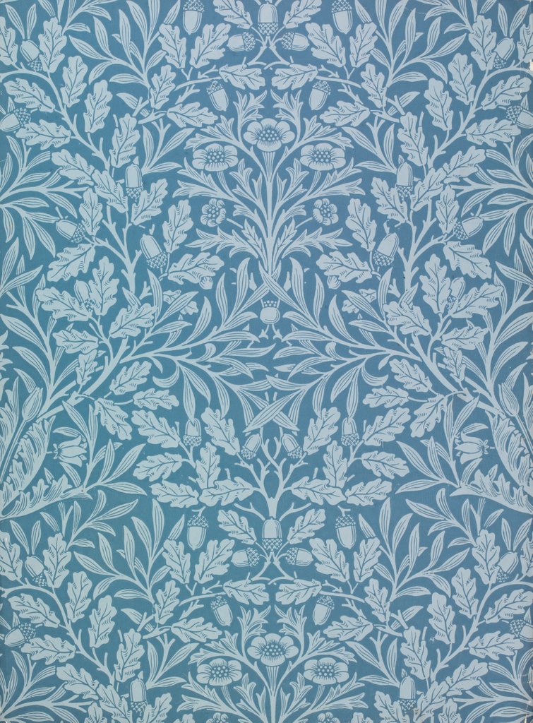 Detail of Acorn wallpaper by William Morris