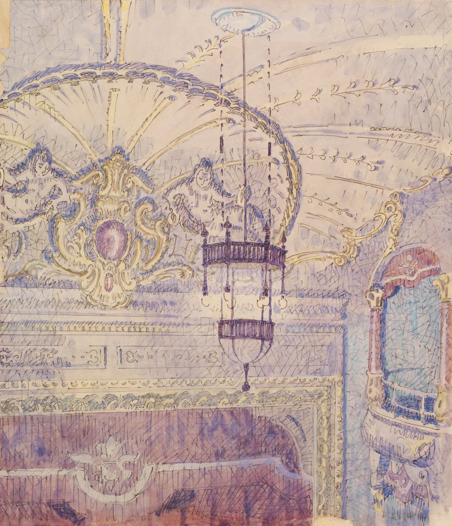 Detail of The Interior of the Old Grand Theatre, now the Gaumont Hippodrome, Colchester by Walter Bayes