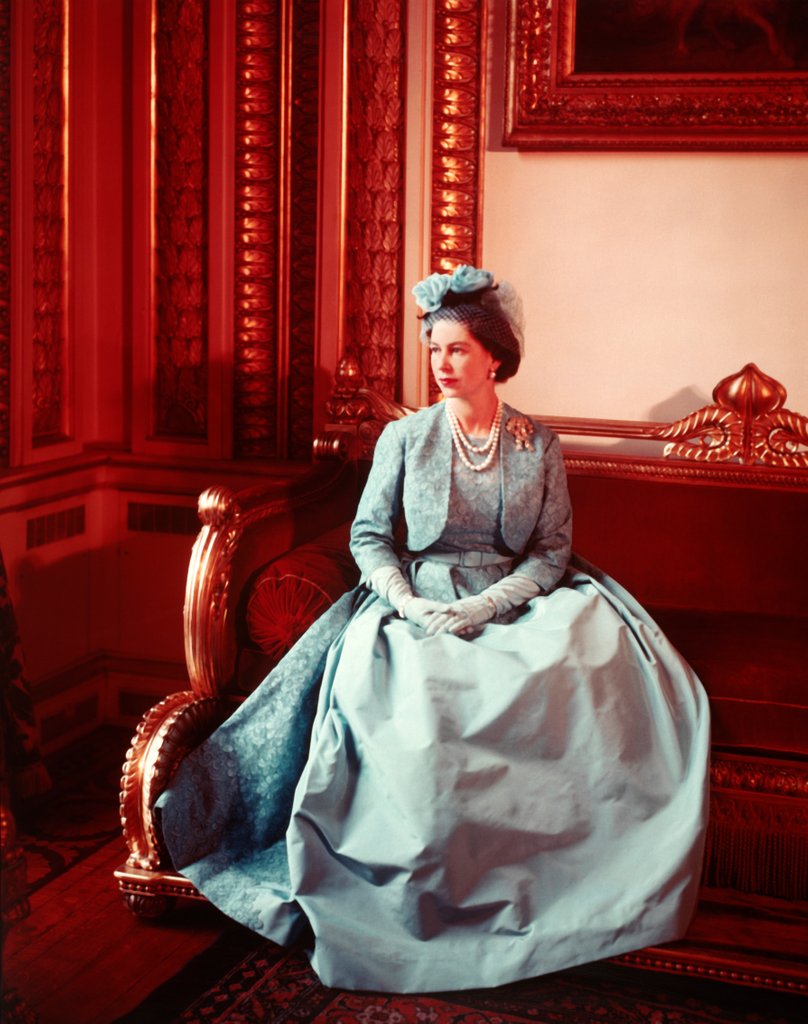 Detail of Queen Elizabeth II at Princess Margaret's wedding day by Cecil Beaton