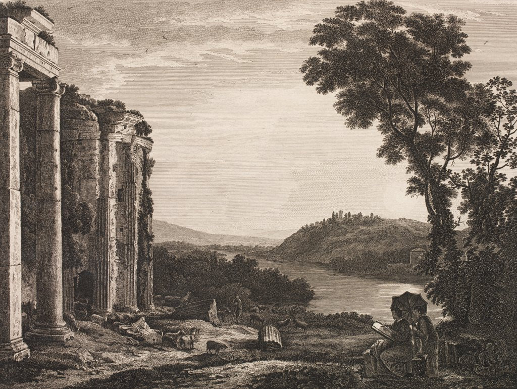 Detail of Landscape with Ruins, after Claude Lorrain by James Mason