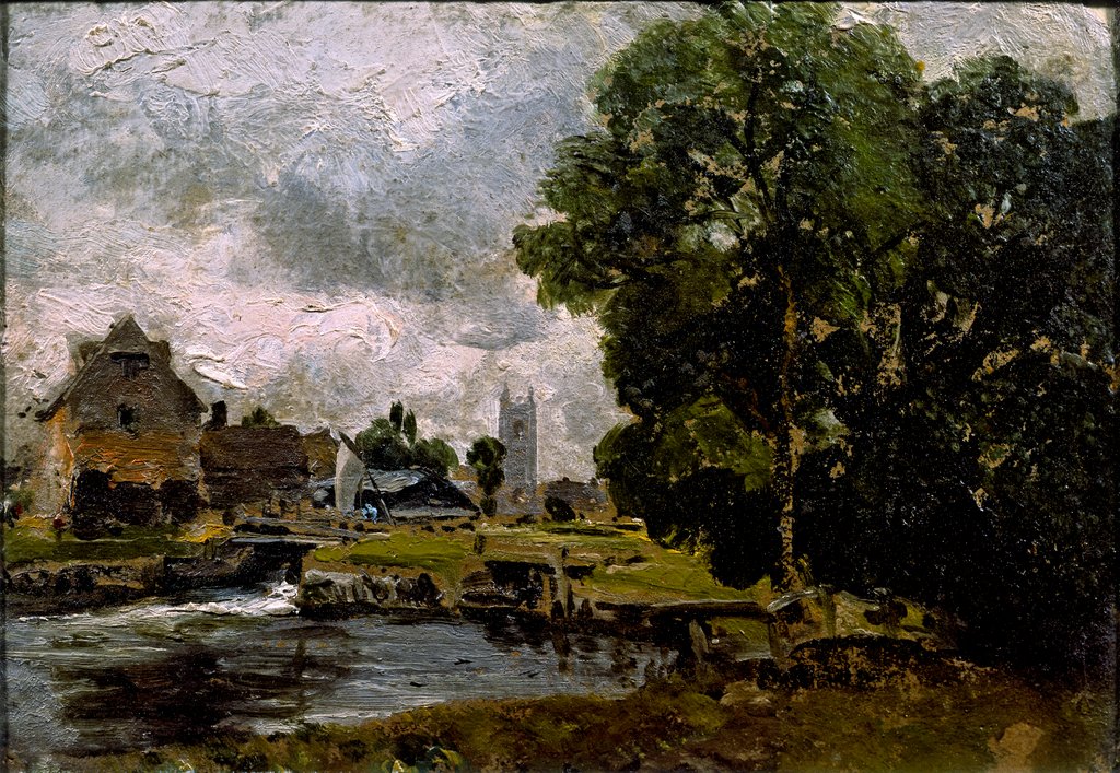 Detail of Dedham Mill by John Constable